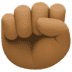 ✊🏾 raised fist: medium-dark skin tone display on Facebook